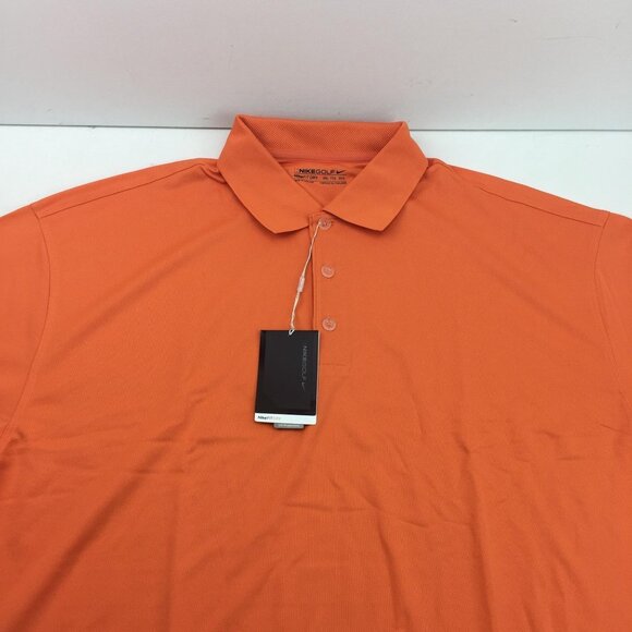 Nike Golf Mens Fit Dry Orange Polo Shirt UV Protective 128898-835 Size XXL - Picture 2 of 10
